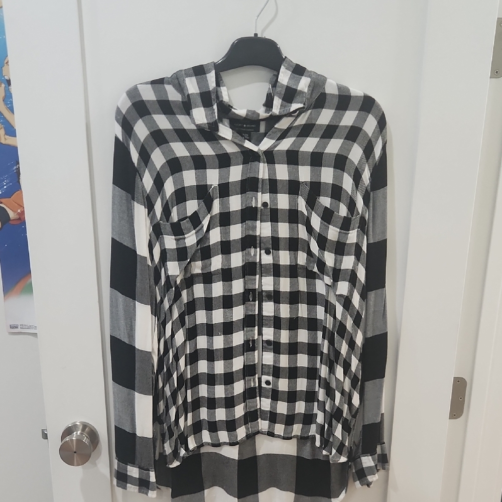 Lucky Brand Monochrome Plaid Shirt